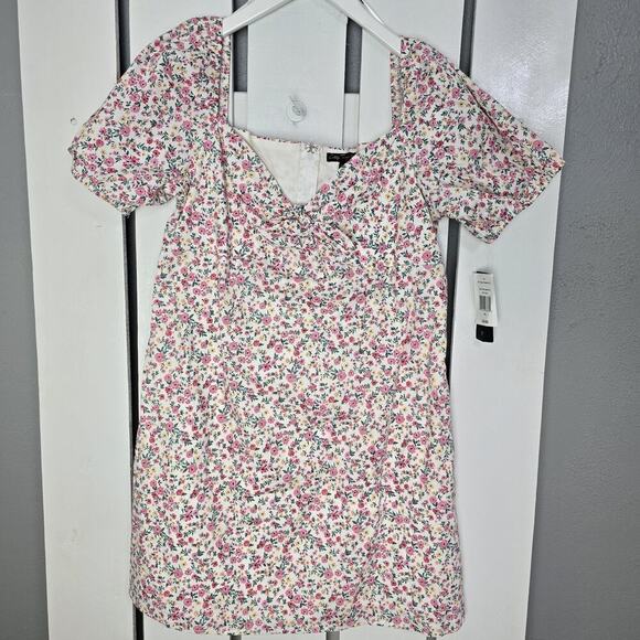 City Triangles Dresses & Skirts - City Triangles Pink White Ditzy Floral Puff Sleeve Babydoll Dress XXL Cottage